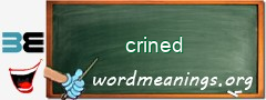 WordMeaning blackboard for crined